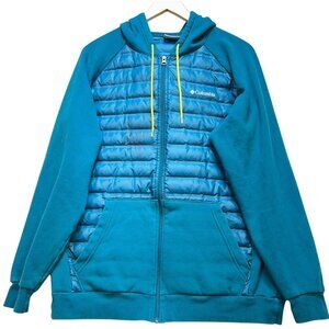 Columbia Womens Northern Comfort Zip Up Puffer Hooded Jacket Size L Teal